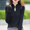 Women's wool pullover Qinghe cashmere 50% silk 50% wool spring and summer wool soft, comfortable and warm