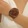 New Design Fashion Geometric Round Resin Big Gems Aluminum Wire Handmade Wrapped Wide Cuff Bracelet For Women Party Accessories