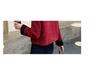 2025 Elegant Petite Red Wool Jacket - Felt French-Korean Style for Women