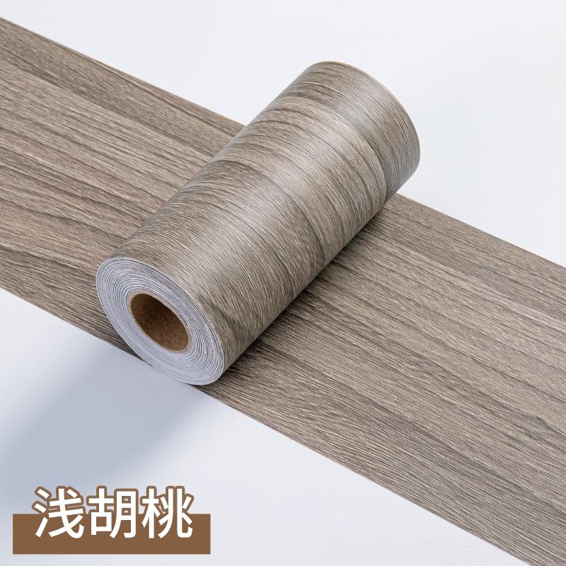 1 Roll Thickened Imitation Wood Grain Skirting Wall Stickers, Self-adhesive Living Room Bedroom Wall Corner Decoration