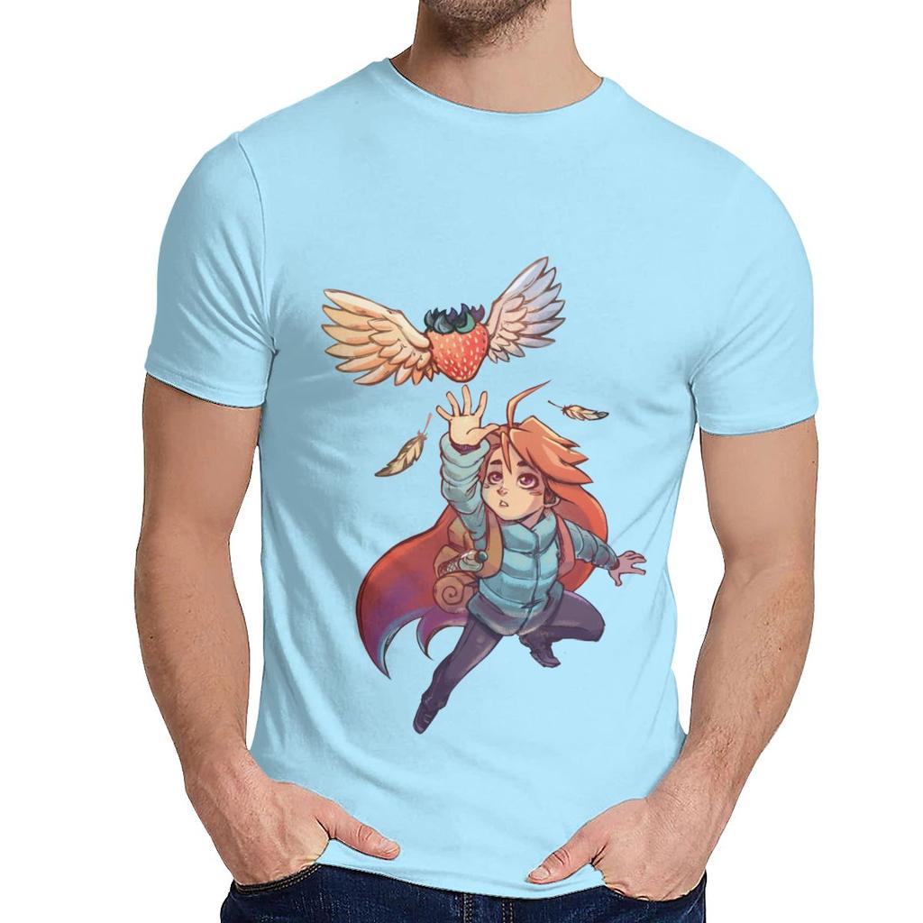 For Male T Shirt Madeline Strawberry Celeste Humor Soft Picture Custom Crewneck Cartoon Print Tee Shirt