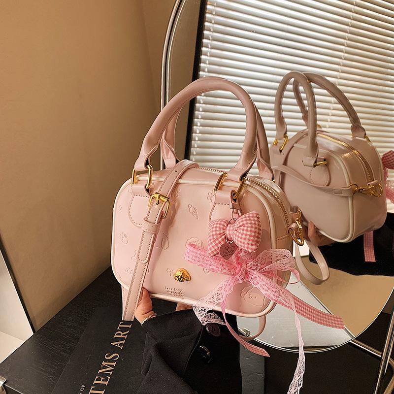 Модная женская сумка Boston, сумка из искусственной кожи, сумка через плечо, сумка-тоут для ежедневных поездок на работу розовый