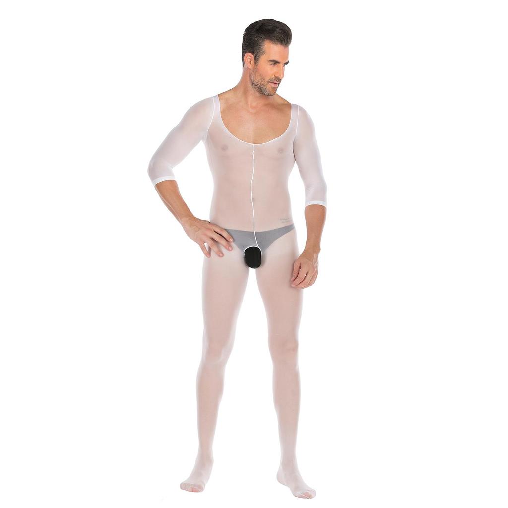 Men's Plus Size Open Crotch Fishnet Bodysuit Temptation Costume Set