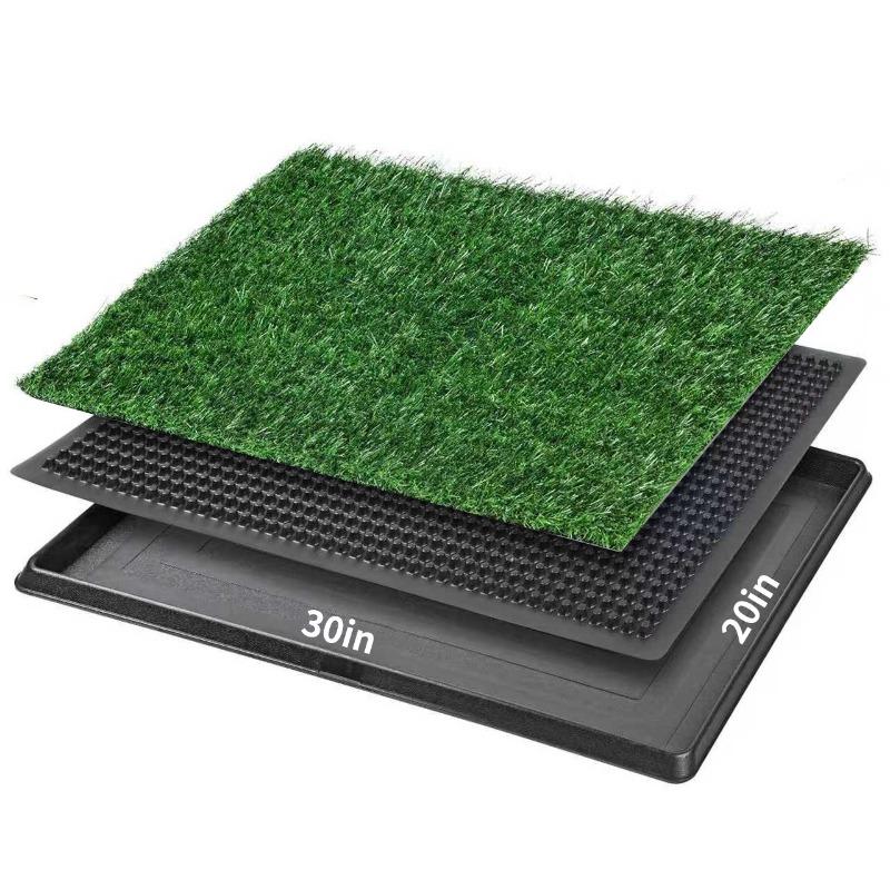 Dog Grass Toilet with Pee Pad Washable Dog Grass Pad Reusable Odor-Control for Pet Training Easy-Clean Pee Pads Non-Slip Mats