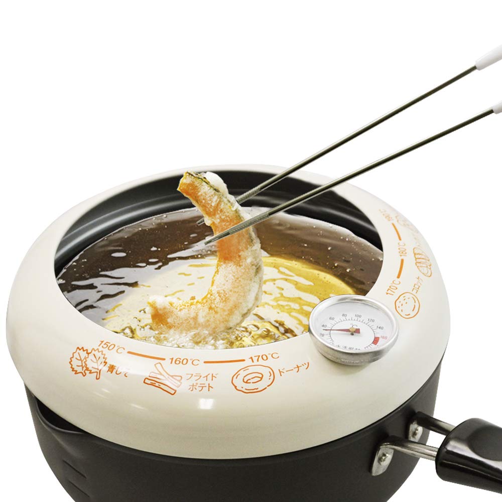 Kai Tempura with Thermometer One-Handed Pot, 20cm,