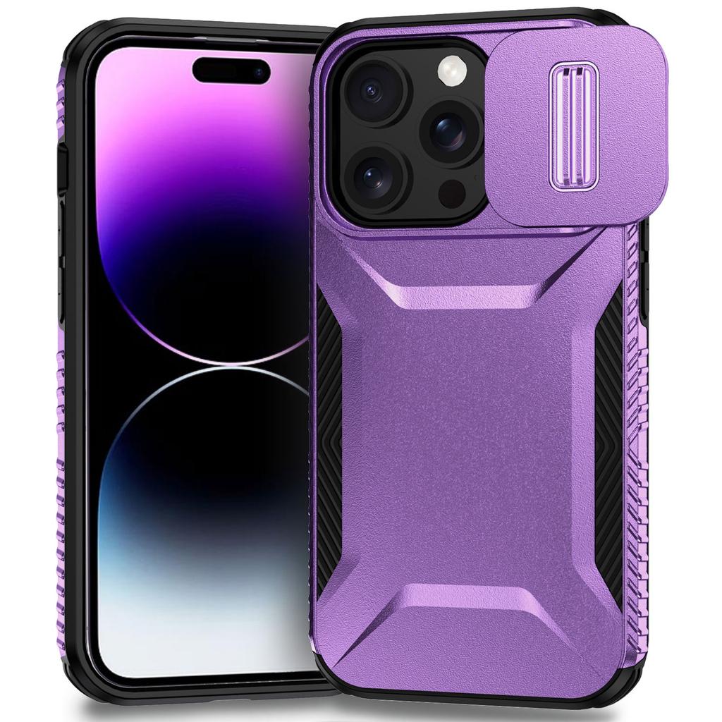 For iPhone 14 Pro Case TPU+PC Phone Cover with Sliding Lens Protection