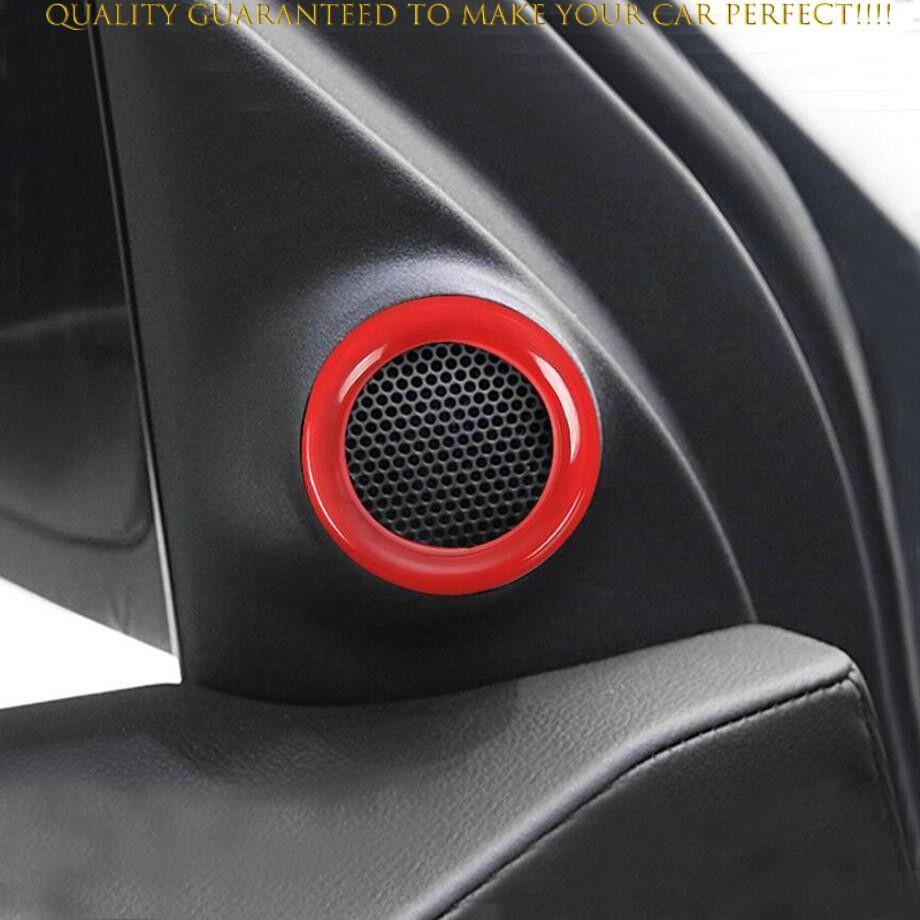 For Dodge Durango 2011-2024 ABS Red Interior Front Door Stereo Speaker Trim Ring