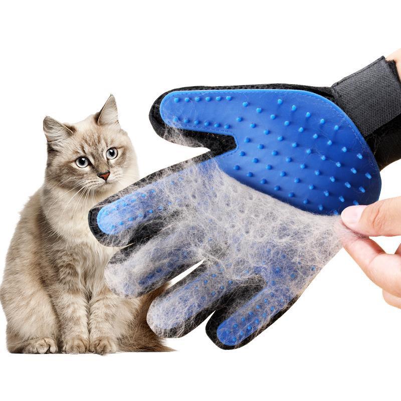 Pet Hair Removal & Grooming Silicone Gloves for Cats and Dogs