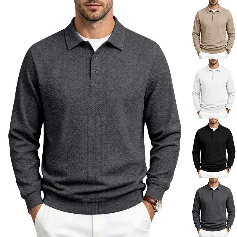Men’s New Arrivals: Knitted Jumpers, Business Polo Shirts, Casual Long-sleeved Collared Pullovers and Jacquard Hoodies