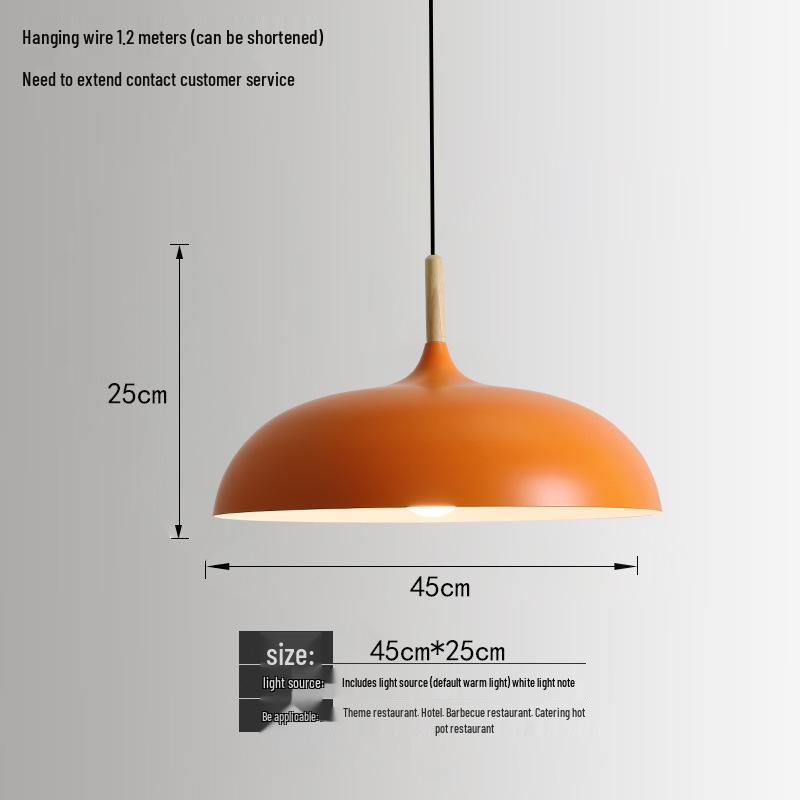 Orange Nordic Industrial Pendant Light for Restaurants & Bars