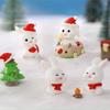 Adorable Christmas Bunny Figurine Resin Decoration Cute Holiday Accent Piece