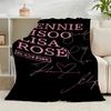1PC Black And Pink Fashion Flannel Blanket Gift, Suitable for Both Men And Women, Soft Ideal for Beds And Sofa, Birthday Or Christmas Gift
