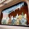 Winterwald Fensteraufkleber Weihnachtsdorf Statische Aufkleber, Schneeflocke Schneehaus Innen Festliche Atmosphäre Dekor Aufkleber, Abnehmbare Dekale