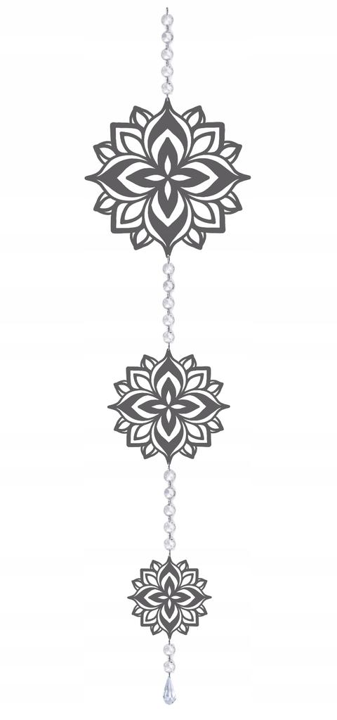 Pendant garland FLOWERS glamorous decoration BLACK
