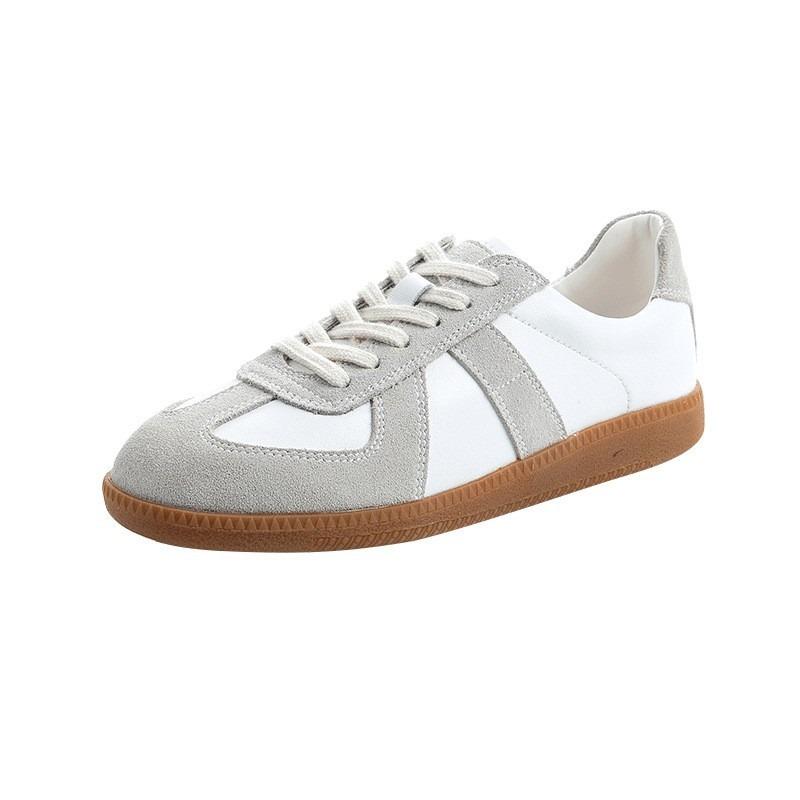 New leather women's shoes sports versatile single shoes women's autumn white shoes women's casual flat tide