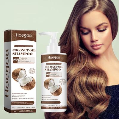 Hoegoa 100ml Coconut Oil Anti Dandruff Shampoo Control Oil Cleansing Scalp Massage Nourish Wash Smooth Fluffy Hair Shampoo