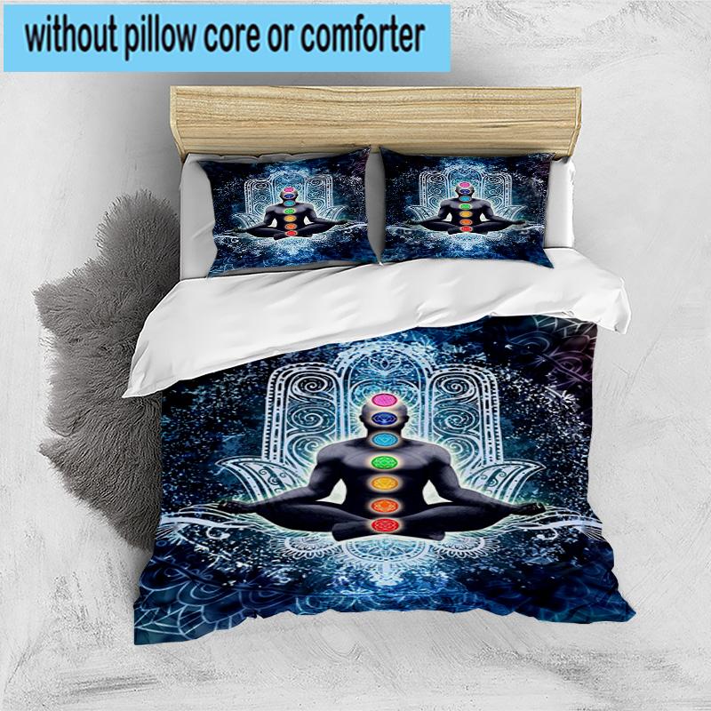 Chakra Balance Meditation 3pcs Bedding,Including 1pc Duvet Cover And 2pcs Pillowcases Perfect for Christmas,Ideal for Bedroom, Dormitory