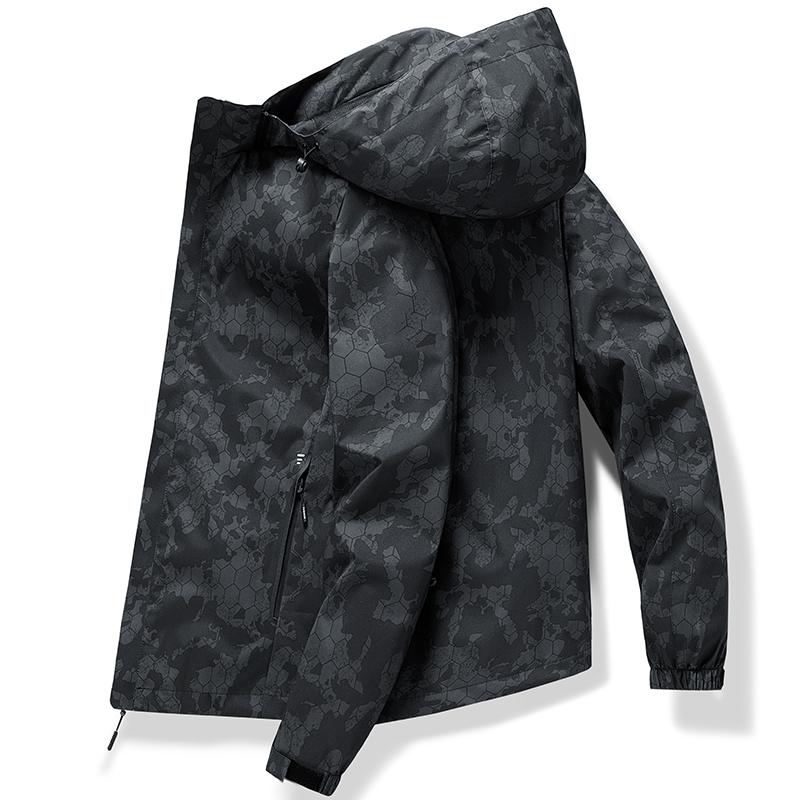 

Men Outdoor Hiking Jackets Waterproof Hooded Windbreaker Coat Men 2026 Spring Autumn New Casual Jacket Men 5XL Asian size M чёрный