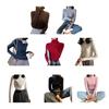 Women Sweater Turtleneck Long Sleeve Slim Fit Knitting Tops Solid Color Soft Elastic Fabric