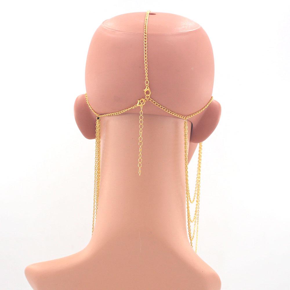 European & American Fashion Head Chain with Metal Tassel - Women's Muslim Hijab Jewelry Headdress