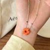 Rainbow Dopamine Flower Beaded Necklace for Women – Exquisite Niche Design Clavicle Chain