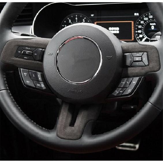 Серая Замшевая Кожаная Рамка Кнопки Рулевого Колеса Автомобиля Для Mustang 2015-