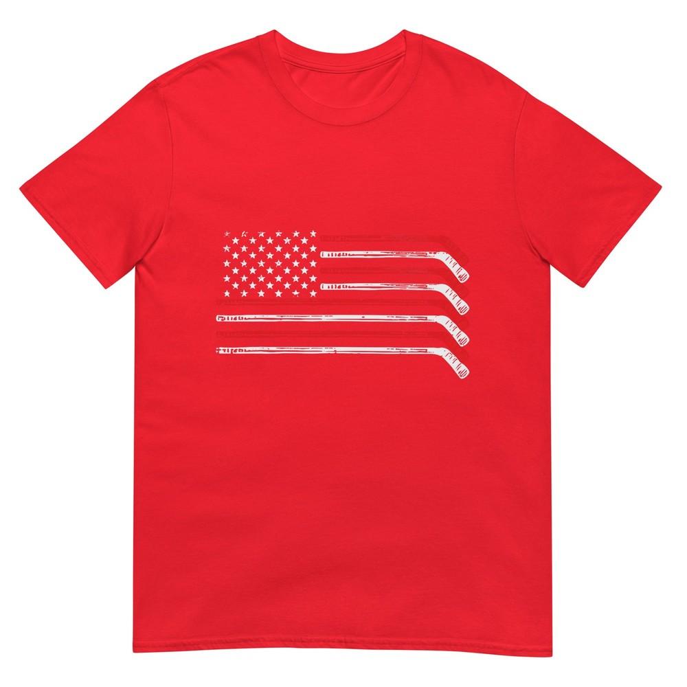 Ice Hockey Sticks Us Flag Patriotic Player Unisex Boys Kids TShirt S