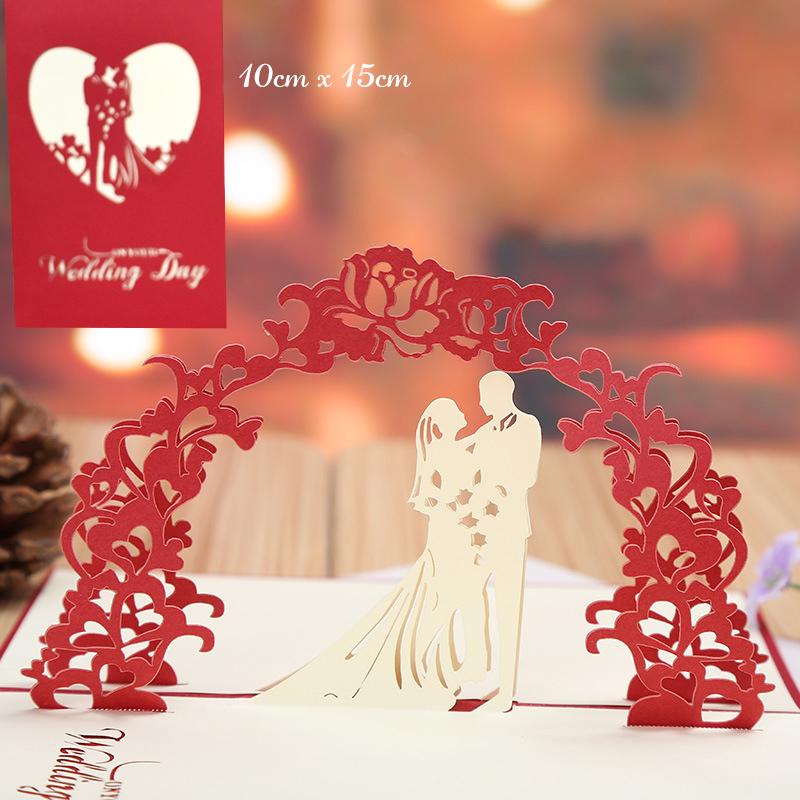 Hot 3D Creative Card For Wife And Friend Valentines Day Gift Wedding Invitation  Card Thank You Postcard