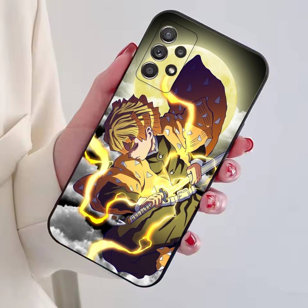 Hot Anime Demon Slayer Hard Phone Case For Samsung S25,S24,S21,S22,S23,S30,Ultra,S20,Plus,Fe,Soft Silicone Black Cover
