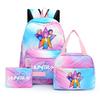 3Pcs/set Cartoon Printed Backpack with Lunch Bag Pencil Case for Teenager Girl Boy Large Capacity Waterproof Bookbag Gift Mochila