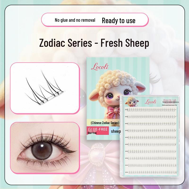 Manga Style Glue-free Self-Adhesive False Eyelashes: Wild Rabbit Clusters, Dense Curl, Large Capacity for a Natural Look