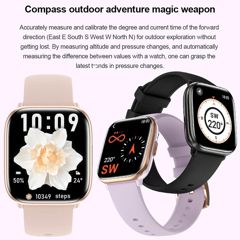 New Smart Watch Full Touch Screen Bluetooth Call AI Voice Heart Rate Waterproof Watches Sports Bracelet Smartwatch Women