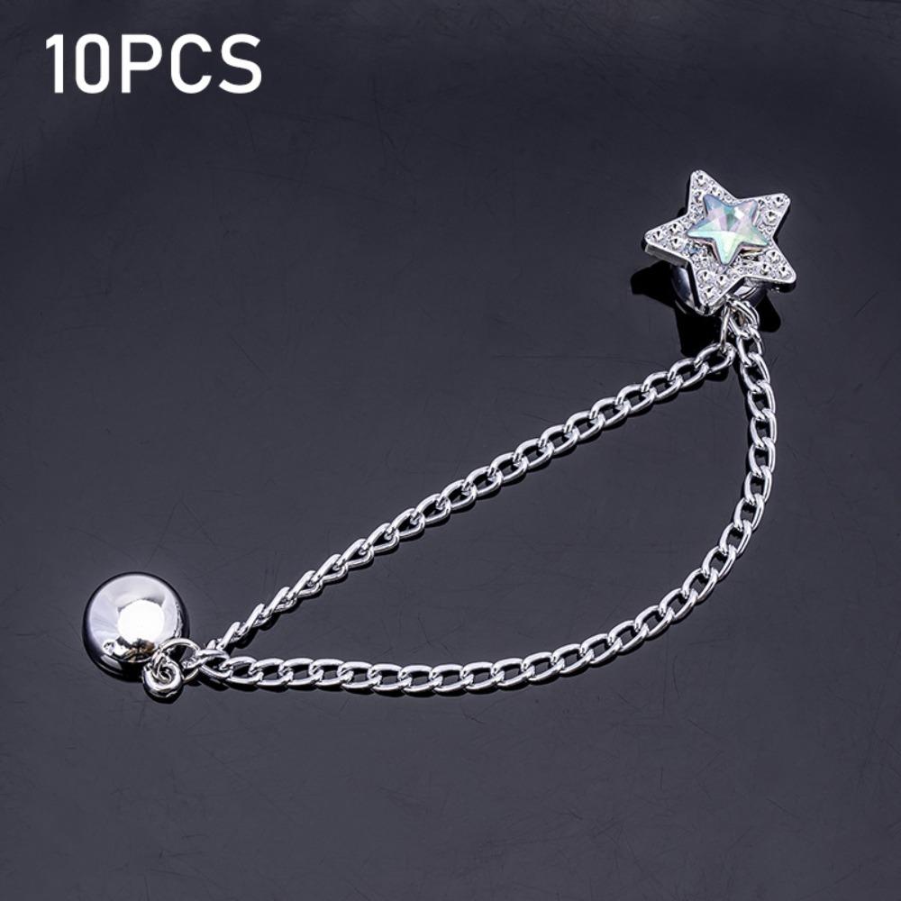 10pcs Non-hole Shorten Trouser Clip Multi-Function Tassel Chain Cuff-link Jeans