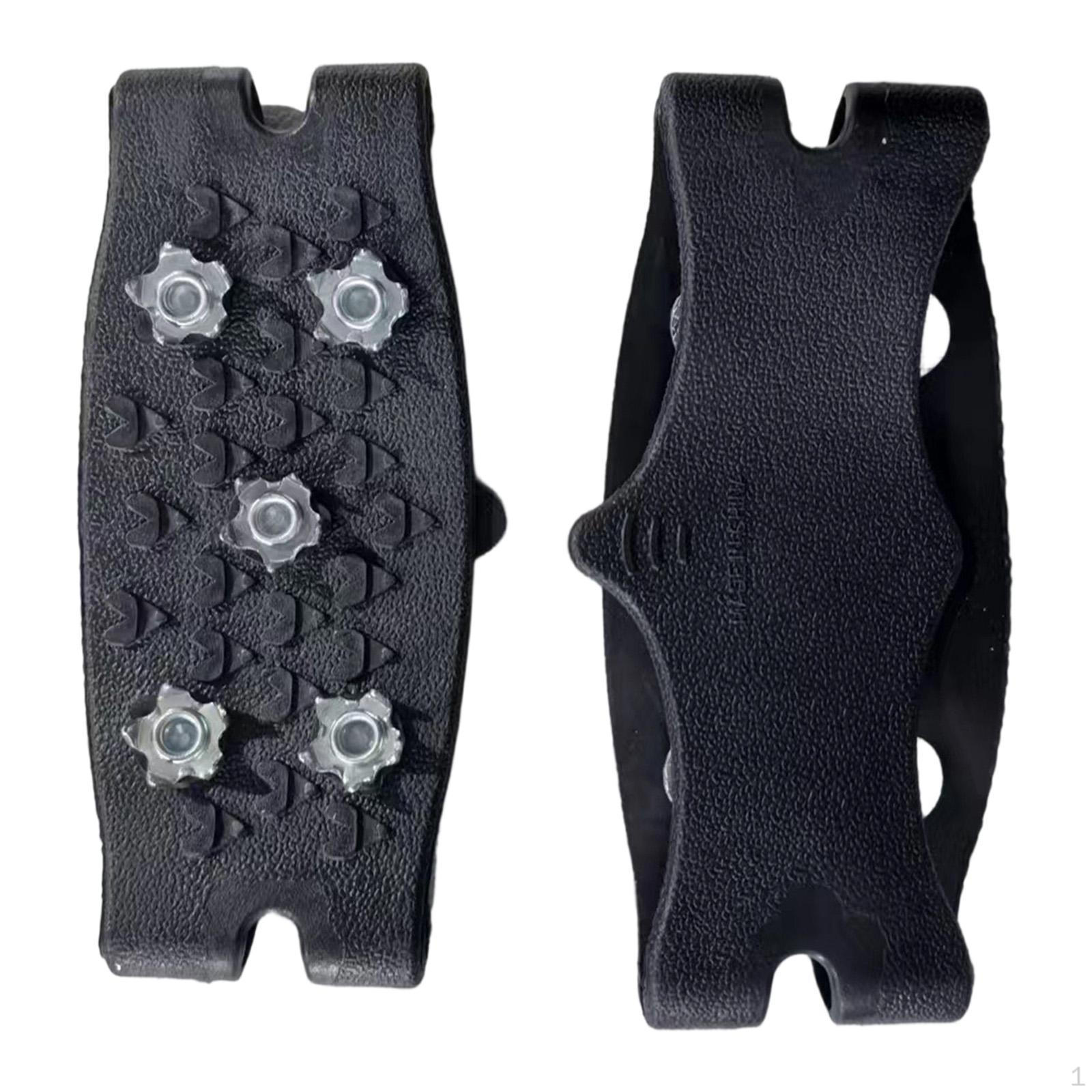 

2 Anti-Slip Crampon Spikes for Mountaineering, Climbing with Handle, 5-Tooth Snow And Ice Black A