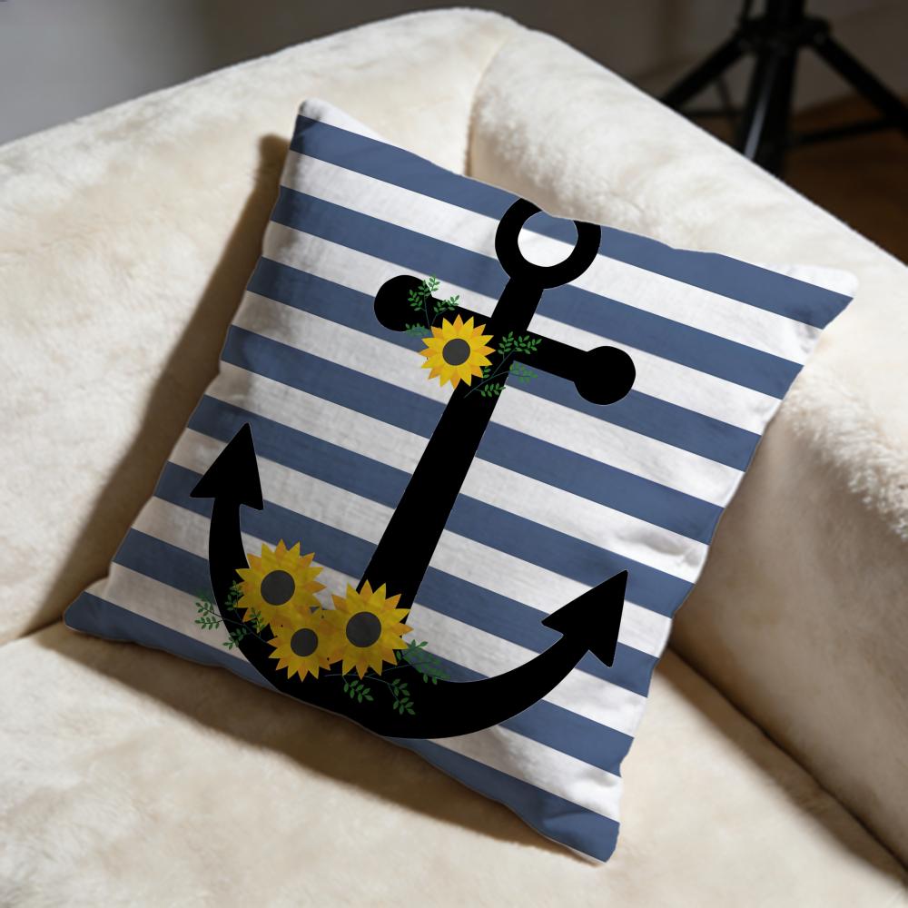 Fashion OOcean Sailoriou Cushion Cover Soft Decorative Pillow Case Suitable for Bedroom Sofa Car Travel Use