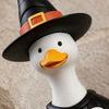 DYS Halloween Goose Figurine, Witch Hat Resin Ornament, Cute Ghost Statue for Tabletop Mantel Shelf Holiday Decoration