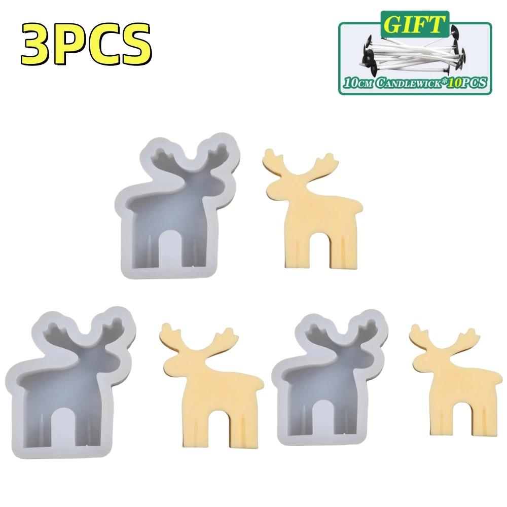 1-5PCS Christmas Silicone Candle Mold DIY Handmade Aromatherapy Molds Baking Resin Soap Decorative Ornament Tools for Home Decor