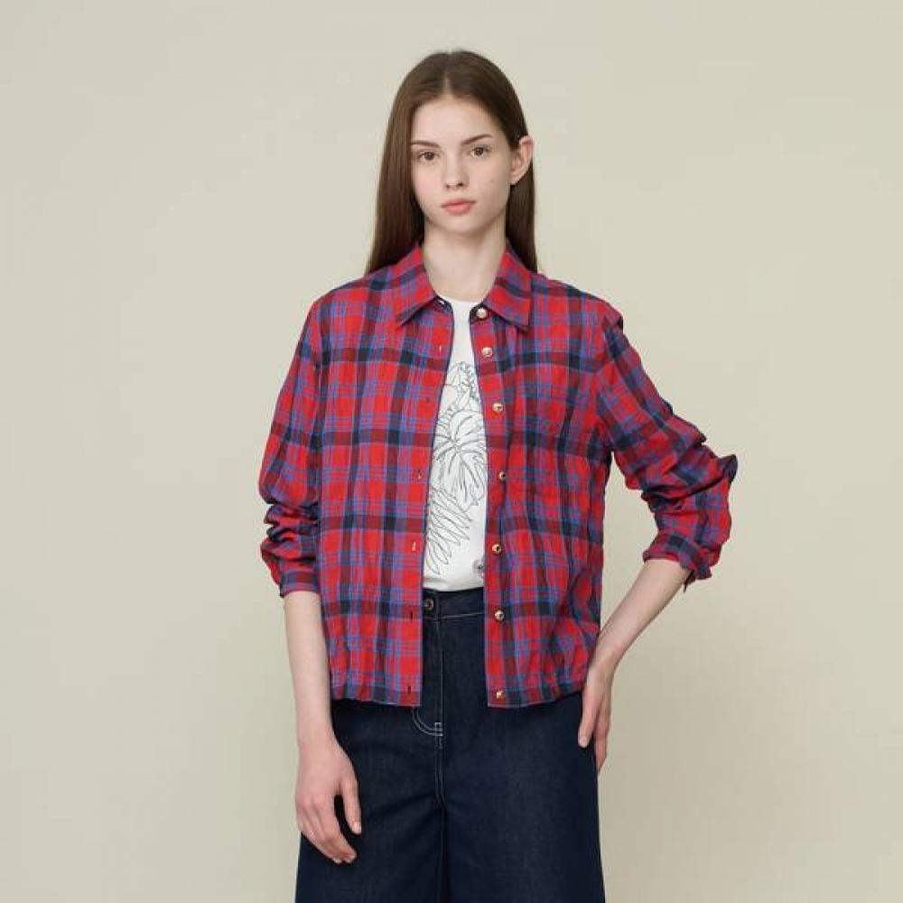 Bcbg One Pocket Check String Shirt B6m5b450 red (24)/55