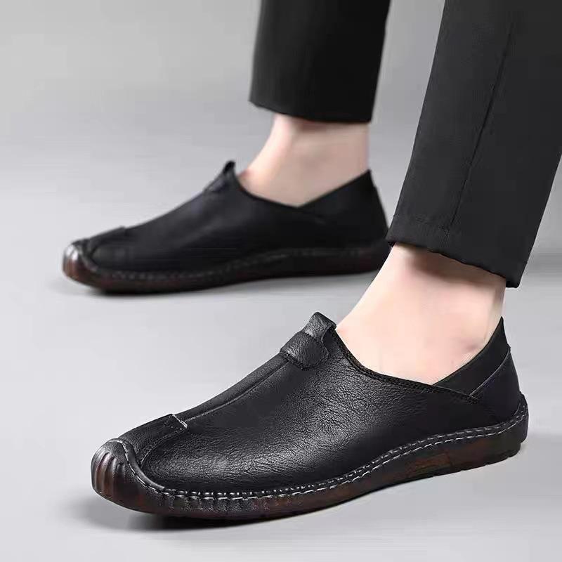 

Autumn new men s handmade online daily casual leather shoes men s real breathable foot shoes 38 чёрный