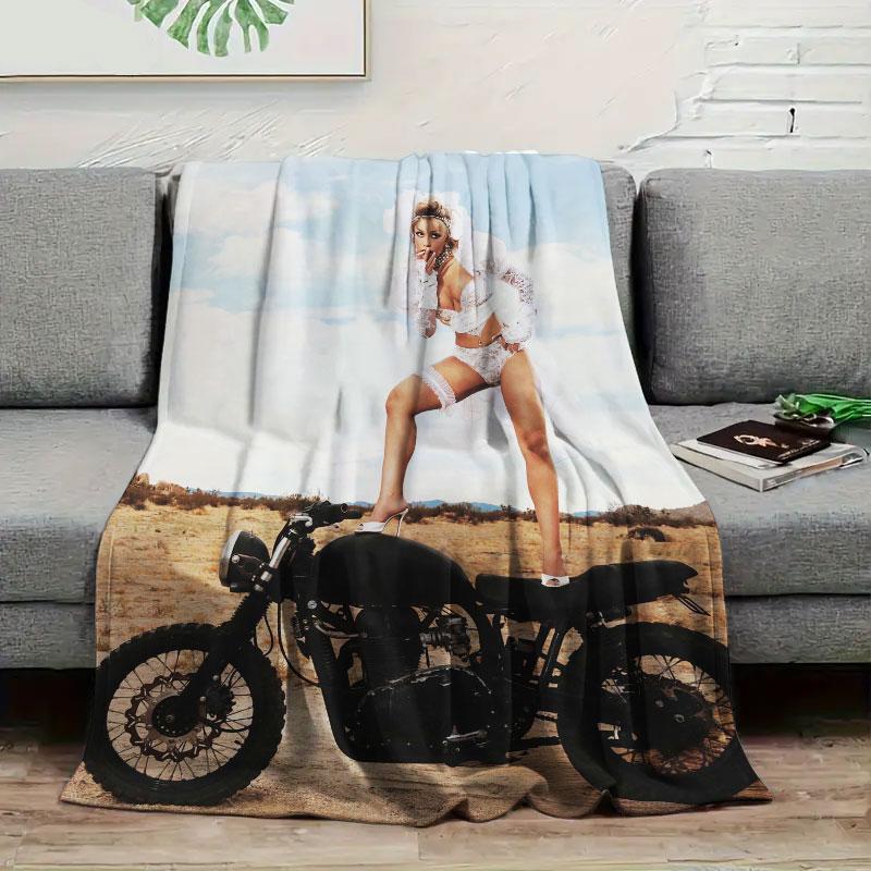1Pc Dojacatvie Print Flannel Blanket, High quality Comfortable for All Seasons, Warmth and Comfort, Perfect for Christmas Gifts