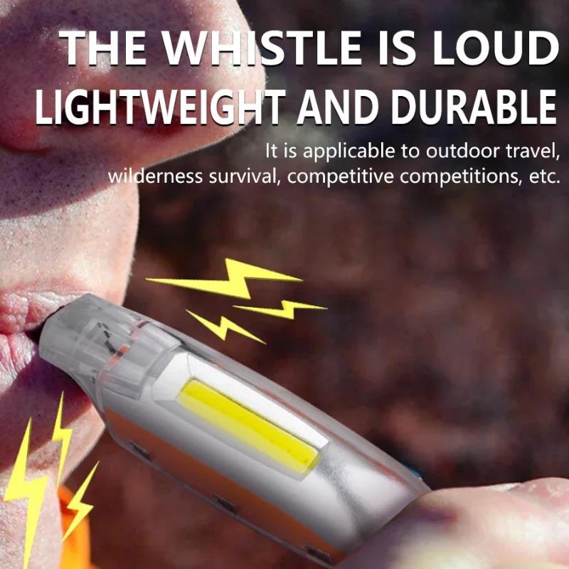 EDC Multi-Functional Powerful Whistle Light USB Rechargeable Key Chain LED Flashlight 3-speed Adjustment Emergency Torch For Dog Bird Training