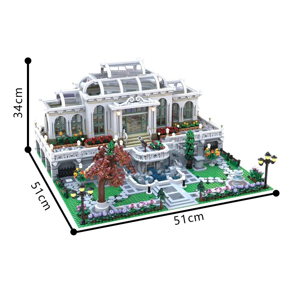MOC Grand Botanic Palace Garden Modular Building Blocks Model  Botanical Garden Palace Street View Architecture Bricks Toys Gift