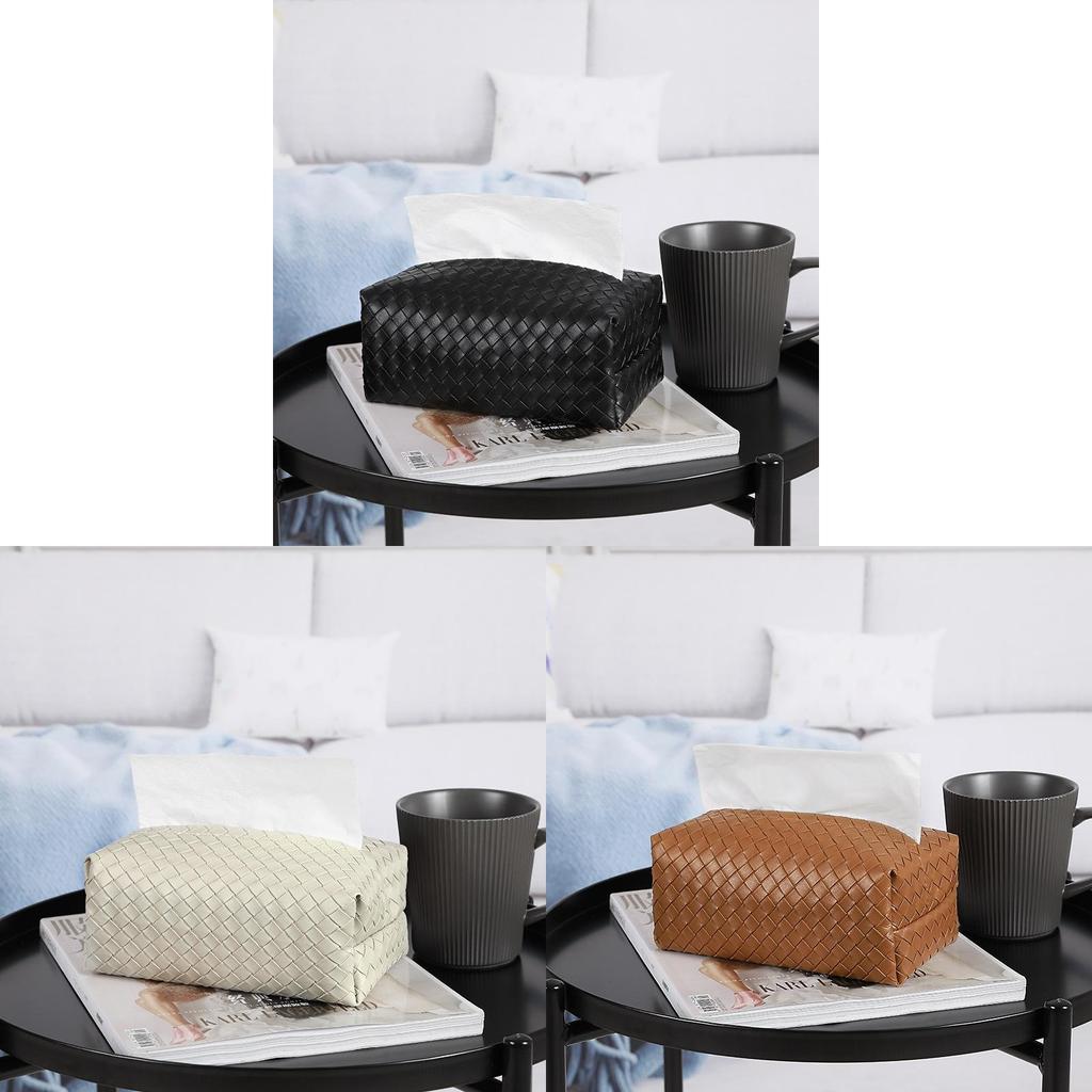 Modern Leather Tissue Box With Multi Use Storage For Living Room And Car Decor