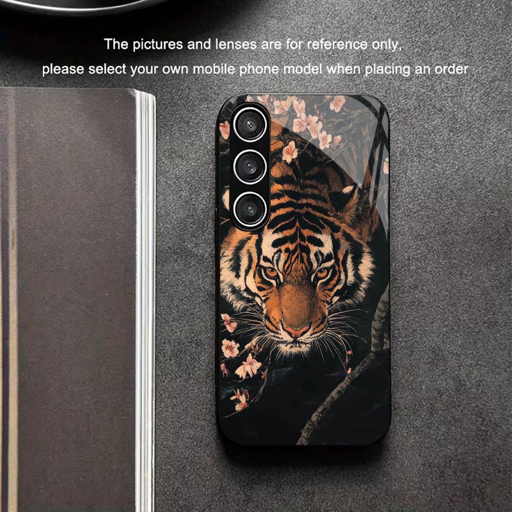 Wild beast Tiger Protective Exquisite High-end PhoneCase Glass PhoneCase for Samsung Galaxy S26 S25 S24 S23 S22 FE,Ultra,Plus