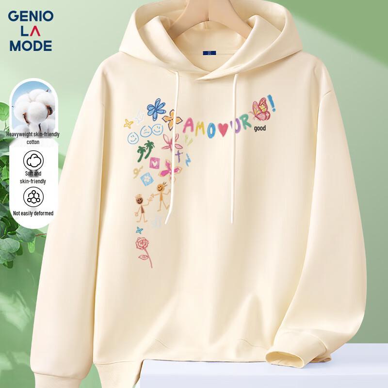 

GENIOLAMODE Men s Graffiti Print Hooded Sweatshirt M