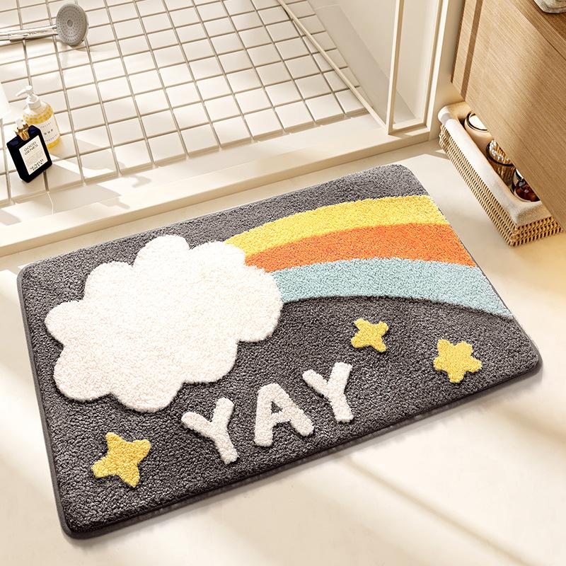 Rainbow Home Bathroom Mat, Super Absorbent, Non-Slip Quick-Dry Mat