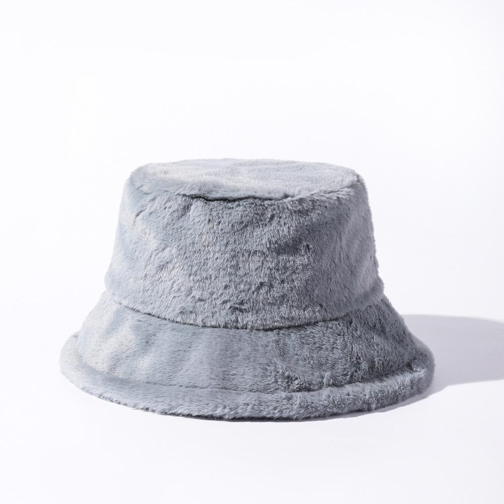 Nieuwe Winter Imitatie Konijnenbont Emmerhoed Mode Dames Dik Warm Vissershoed Effen Kleur Heren Zacht Fluweel Bontachtige Panama Hoeden