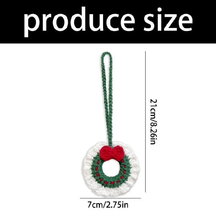 Hand Crocheted Wool Bag Charm Festival Wreath Design Soft Christmas Festival Decoration For Kids Backpacks Pendants