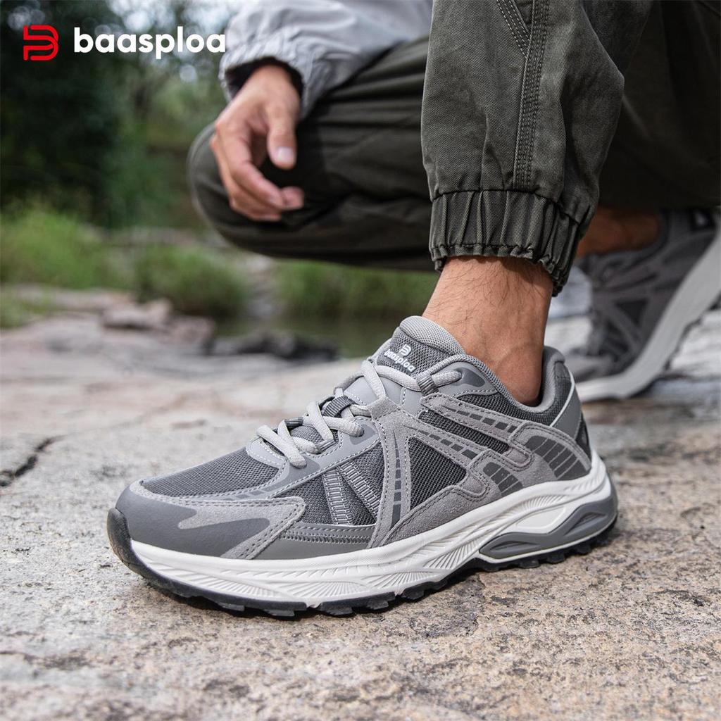 BAASPLOA Herren Laufschuhe Mesh Atmungsaktive Herren Outdoor Laufschuhe Rutschfeste Wear Retro Herrenmode Outdoor Laufschuhe
