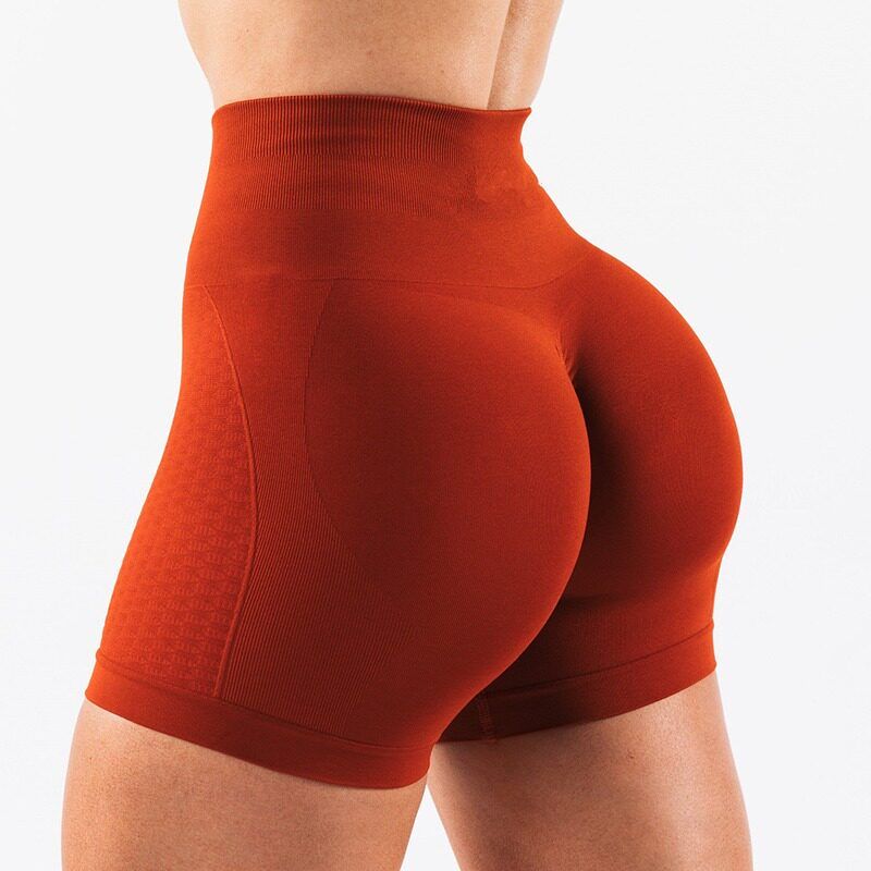 Seamless Butt-Enhancing Women's Elastic Training Running Fitness Tight Shorts European and American Alp Peach Butt-Lifting Sports Shorts